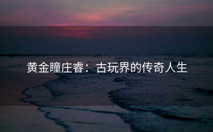 黄金瞳庄睿：古玩界的传奇人生
